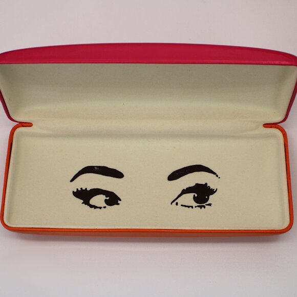 Kate Spade Pink & Orange Hardshell Eyeglasses Case With Cloth - Picture 1 of 5